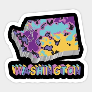 Washington State Map Art Sticker